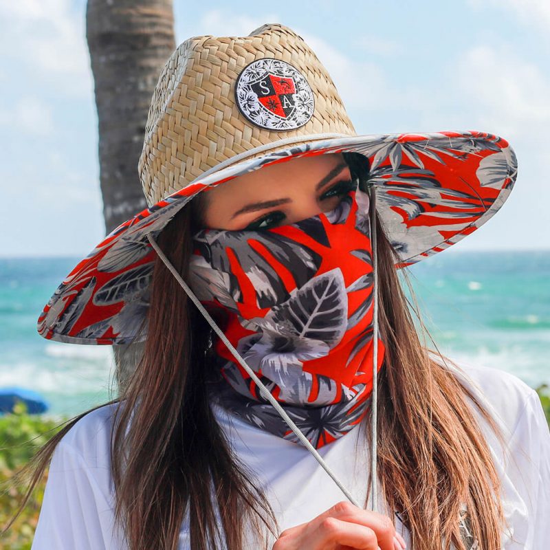 Red Hawaiian Floral - Crazy Mask