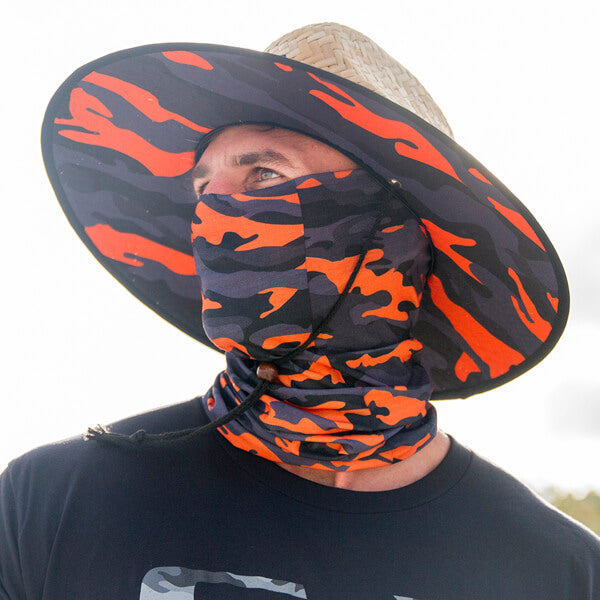 Orange & Grey Military Camo - Crazy Mask