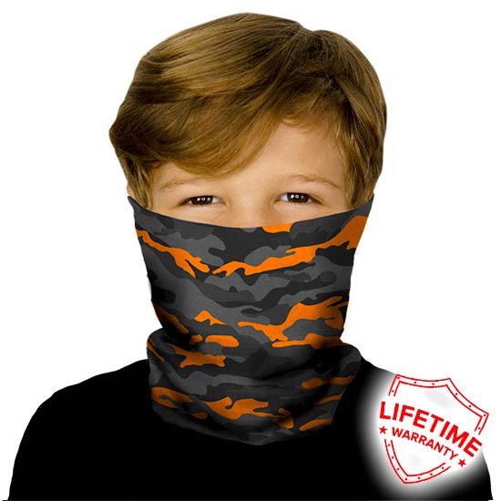 Military Camo | Orange & Grey - Crazy Mask